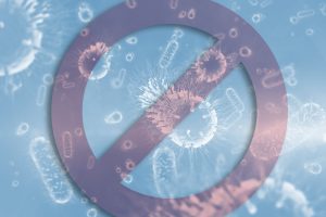 Illustration von Viren und Bakterien – Symbol für Impfungen und Infektionsschutz bei Erwachsenen