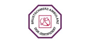 Logo der Zertifizierung des DGK: Brustschmerz-Ambulanz